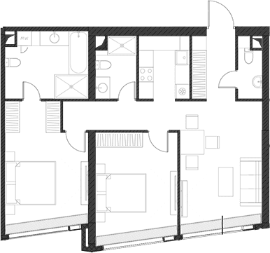 Планировка: Квартира 81,1 м² в ЖК «Дом Дау»