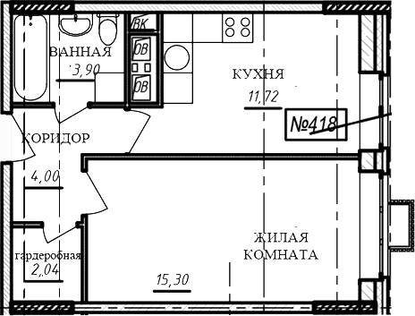 1-комнатная квартира