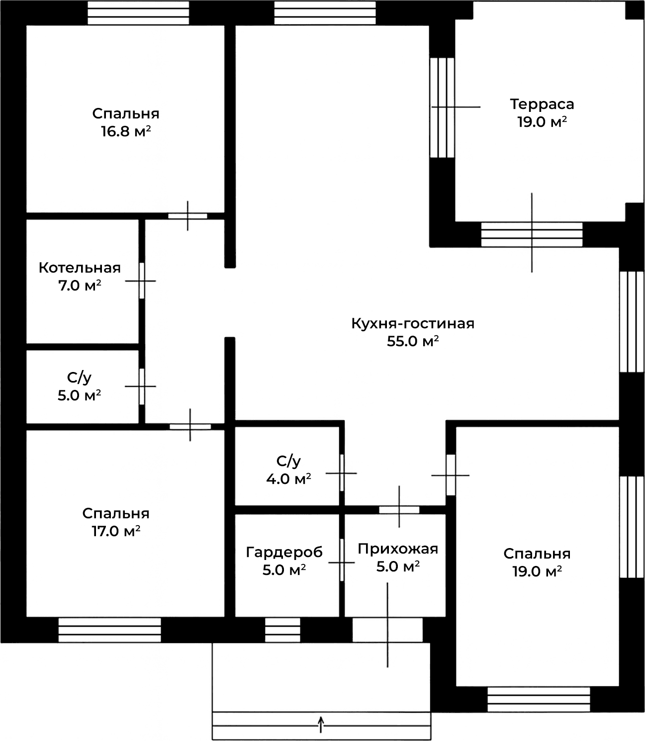Планировка: Коттедж 141 м² в ЖК «Коттеджный поселок Сходня Лайф»