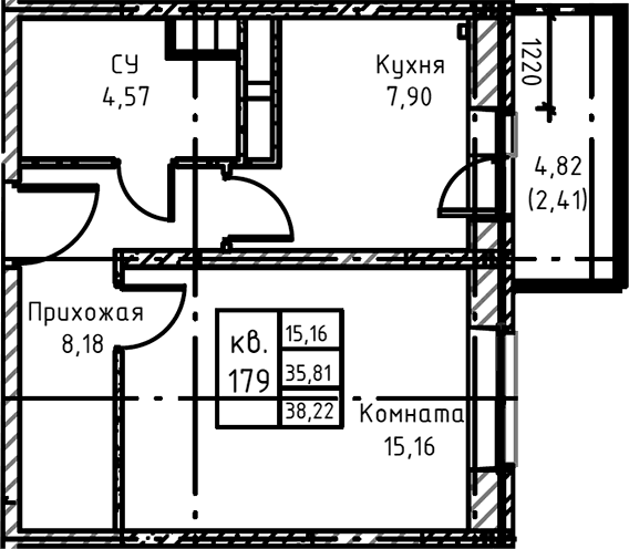 1-комнатная квартира