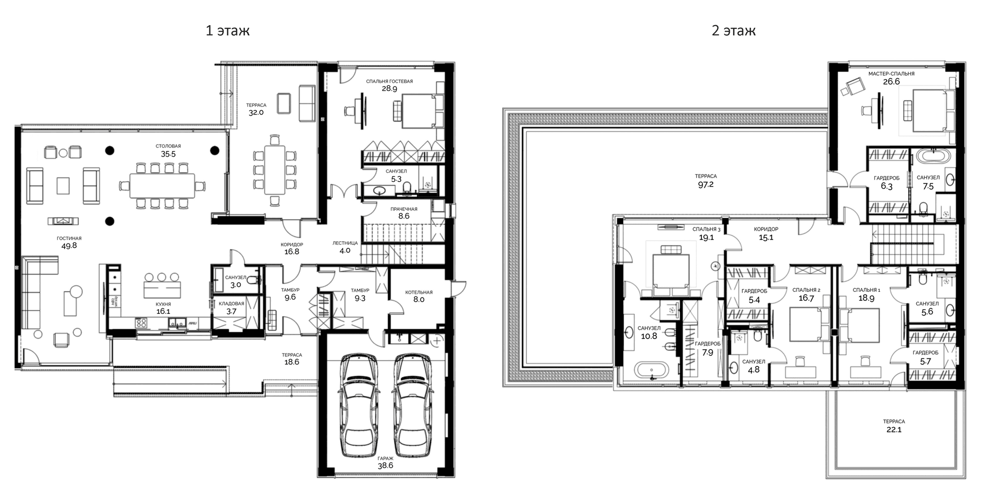 Планировка: Коттедж 443,1 м² в ЖК «Коттеджный поселок Папушево Парк»