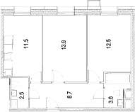 2-комнатная квартира