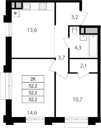 2-комнатная квартира