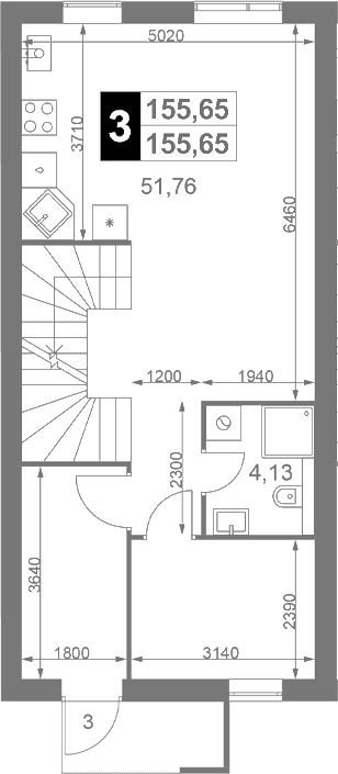 Планировка: Таунхаус 155,7 м² в ЖК «Мартемьяново Клаб»