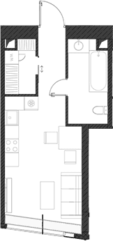 Планировка: Квартира 31,5 м² в ЖК «Дом Дау»