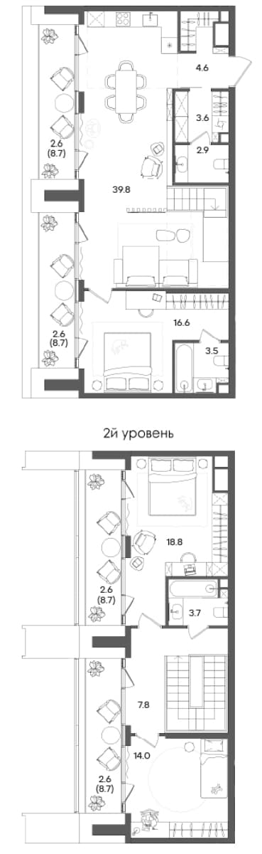 Планировка: Квартира евро-4 115,6 м² в ЖК «СТОУН Грэйн»