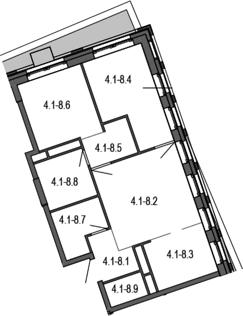 Планировка: Евротрёшка 54,5 м² в ЖК «Новые Смыслы»