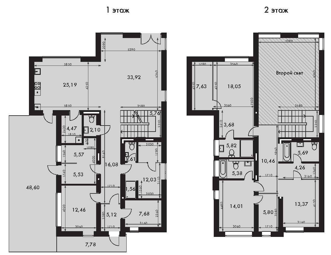 Планировка: Коттедж 233,2 м² в ЖК «Коттеджный поселок Сабурово Клаб»