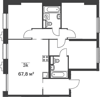 3-комнатная квартира