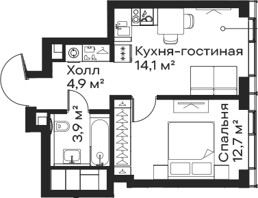 1-комнатная квартира