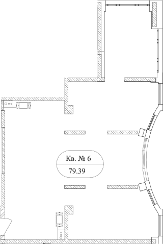 Планировка: Квартира 76,9 м² в ЖК «Маршал»