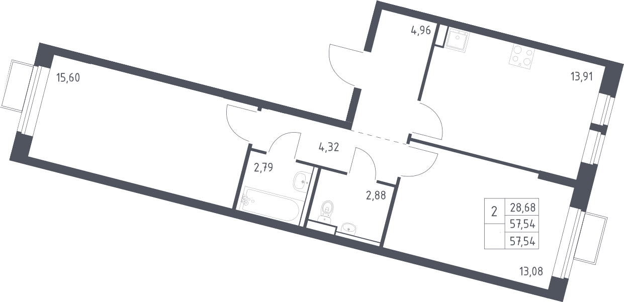 2-комнатная квартира