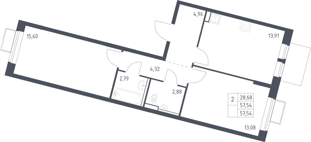 2-комнатная квартира