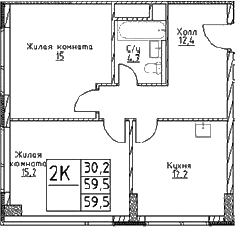 2-комнатная квартира