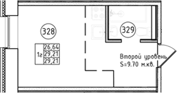 Планировка: Студия 30,7 м² в ЖК «Апарт-отель Фомин»