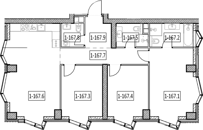 Планировка: Квартира евро-4 92,8 м² в ЖК «Айс Тауэрс»