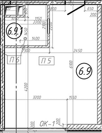 Планировка: Квартира 28,4 м² в ЖК «МФЗ Сантерра»