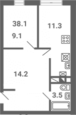 2-комнатная квартира