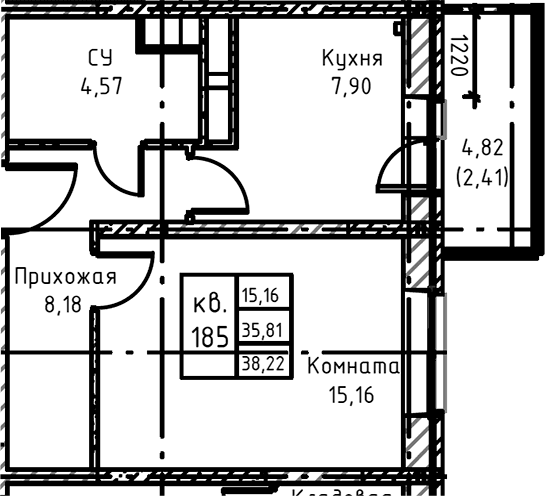 1-комнатная квартира