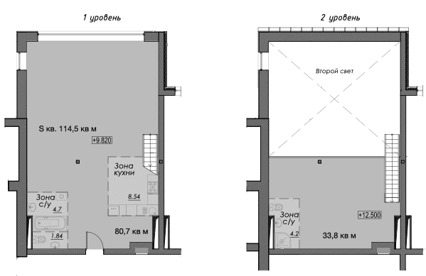 Планировка: Квартира 114,5 м² в ЖК «Лофт-апартаменты Fabrik»