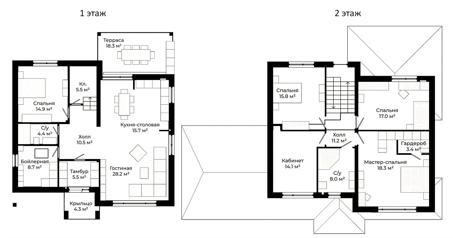 Планировка: Коттедж 186,7 м² в ЖК «Коттеджный поселок Юрьево берег»