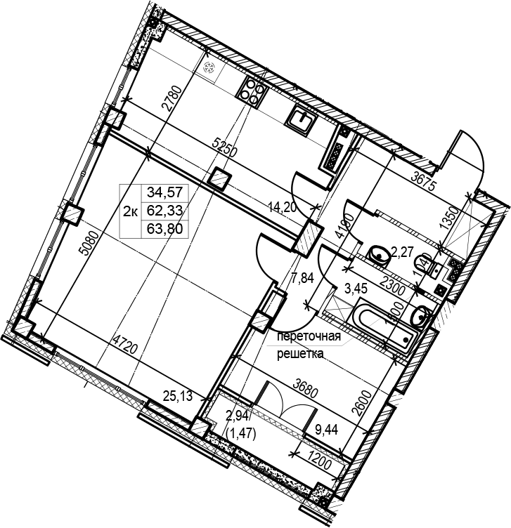 2-комнатная квартира
