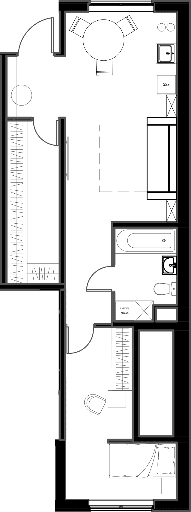 Планировка: Квартира 50,9 м² в ЖК «Мариоки»