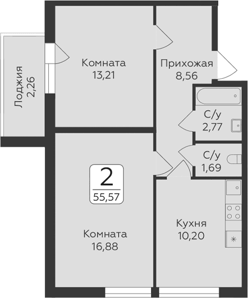 2-комнатная квартира