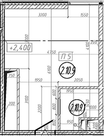Планировка: Квартира 25,8 м² в ЖК «МФЗ Сантерра»