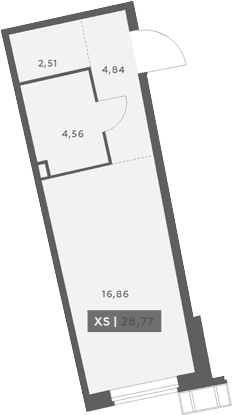 Планировка: Студия 28,8 м² в ЖК «Аквилон Рива»