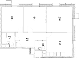 3-комнатная квартира