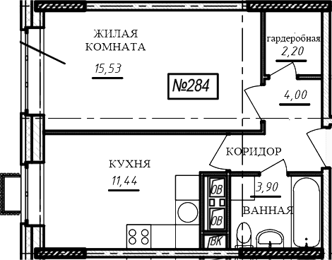 1-комнатная квартира