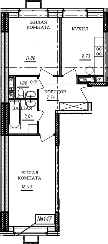 2-комнатная квартира