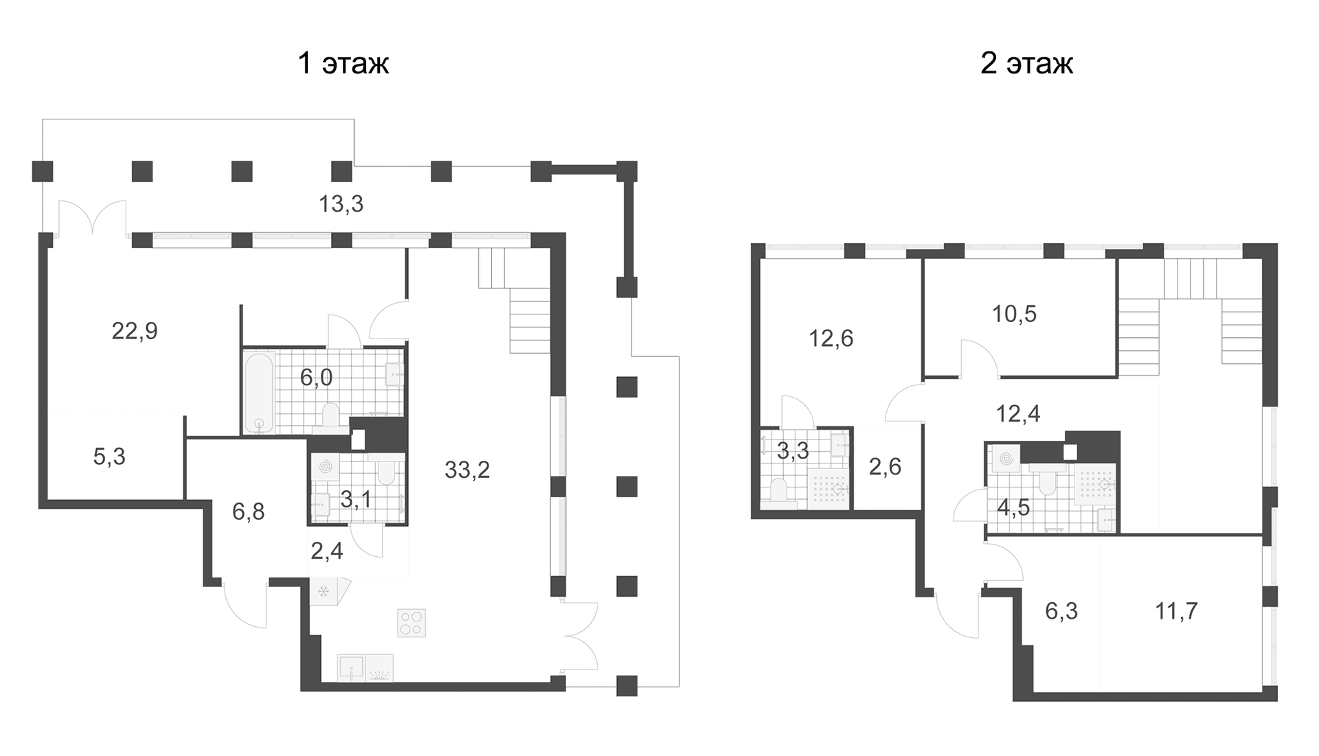 Планировка: Квартира евро-5 143,6 м² в ЖК «Деснаречье»