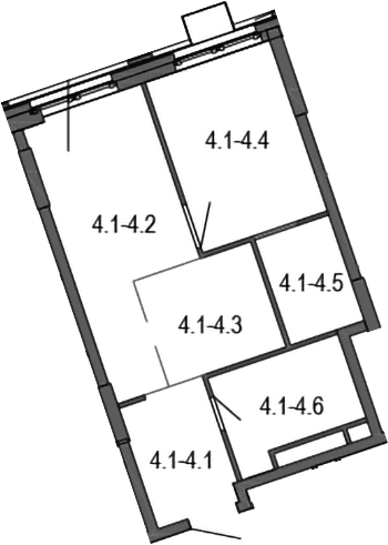 Планировка: Евродвушка 39,1 м² в ЖК «Новые Смыслы»