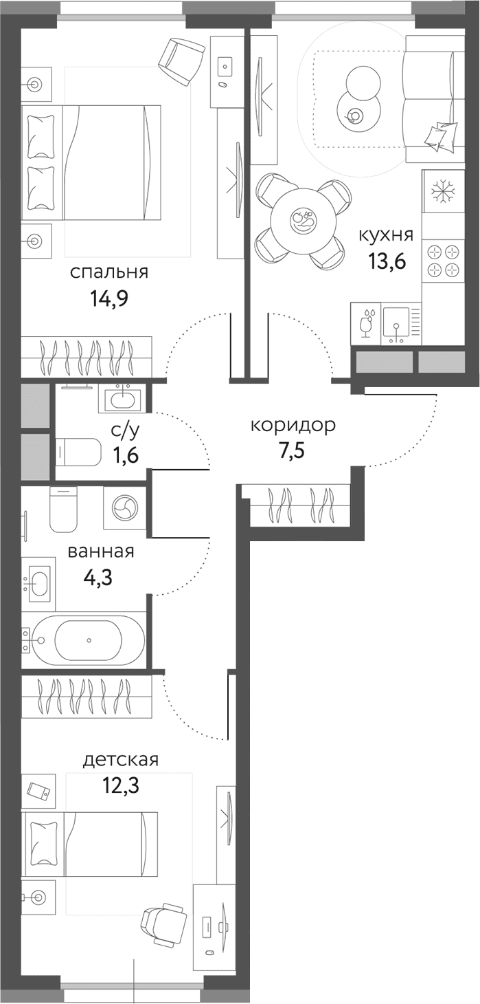 2-комнатная квартира