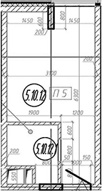 Планировка: Квартира 18 м² в ЖК «МФЗ Сантерра»