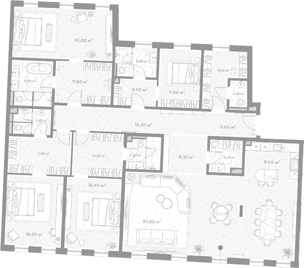 4-комнатная квартира