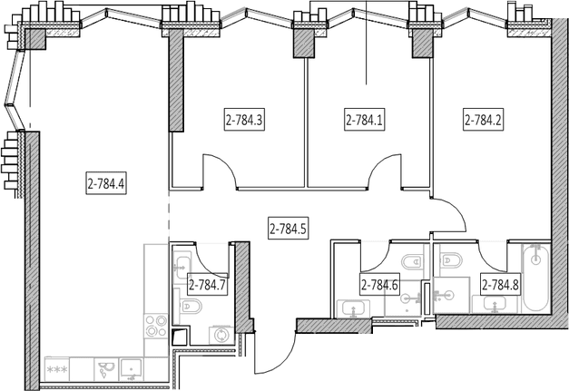 Планировка: Квартира евро-4 89,6 м² в ЖК «Айс Тауэрс»