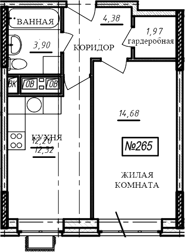 1-комнатная квартира