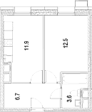1-комнатная квартира