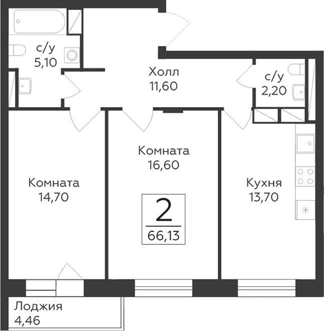 2-комнатная квартира