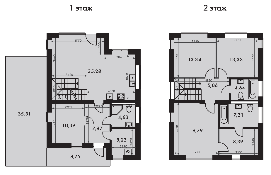 Планировка: Коттедж 134,3 м² в ЖК «Коттеджный поселок Сабурово Клаб»