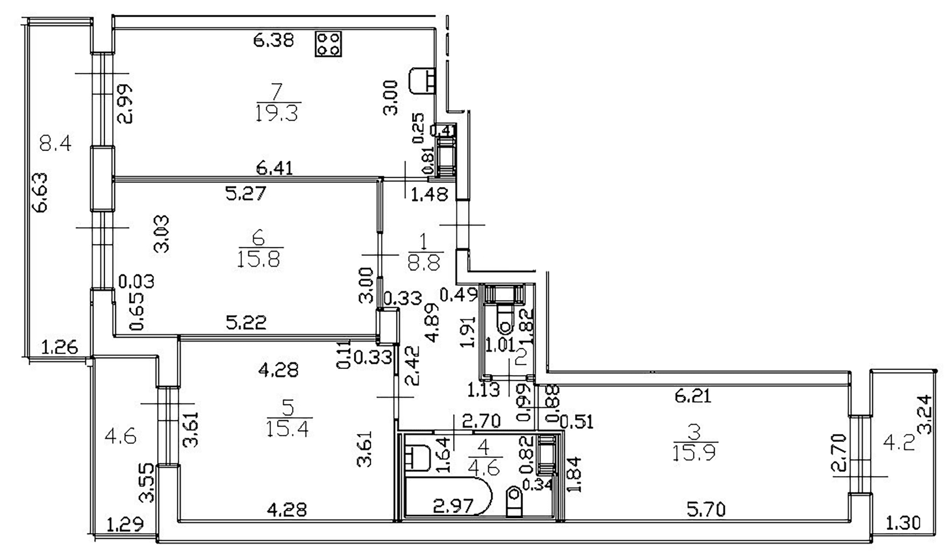 Планировка: Квартира евро-4 81,3 м² в ЖК «Можайский сквер»