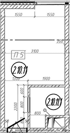 Планировка: Квартира 18,1 м² в ЖК «МФЗ Сантерра»