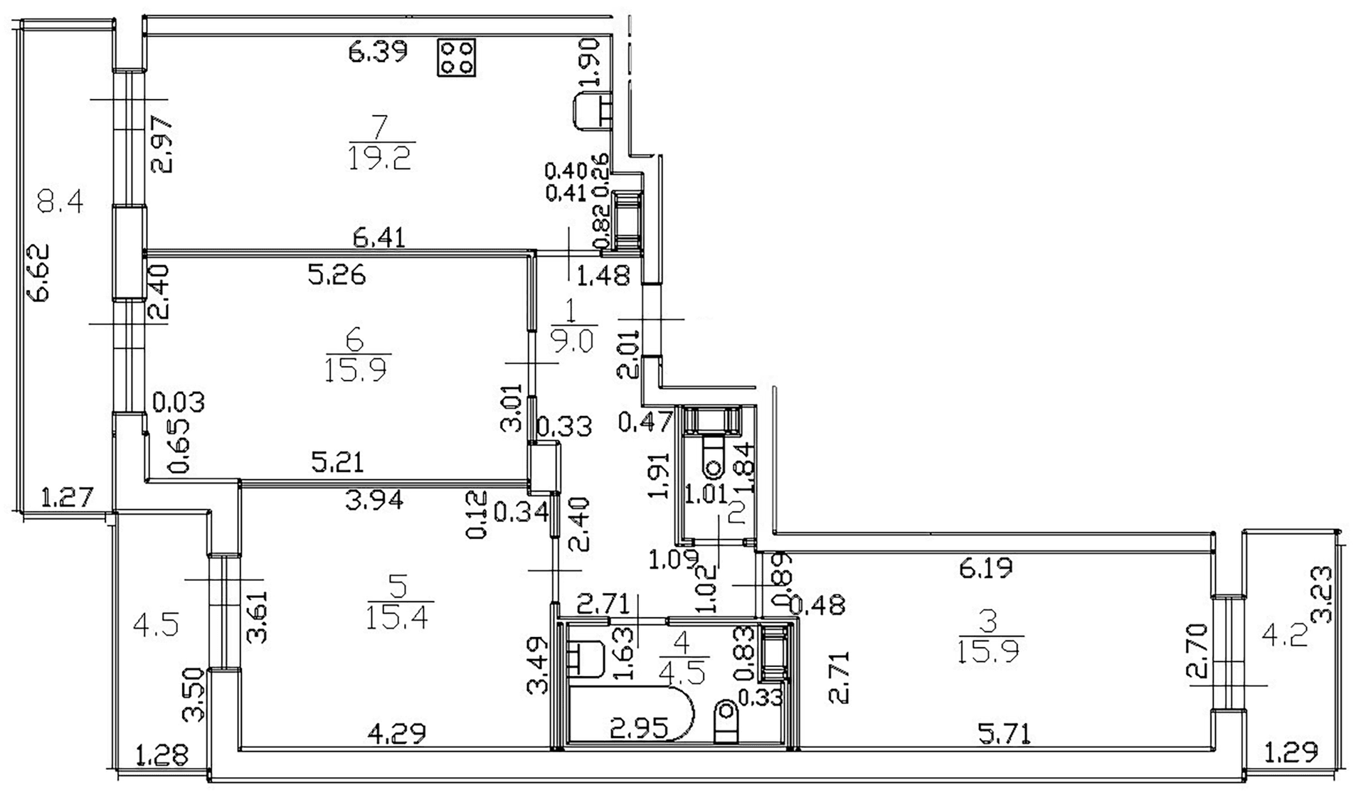 Планировка: Квартира евро-4 81,5 м² в ЖК «Можайский сквер»