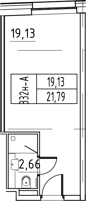 Планировка: Студия 21,8 м² в ЖК «ЙЕС Лидер»
