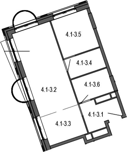 Планировка: Евродвушка 48,5 м² в ЖК «Новые Смыслы»
