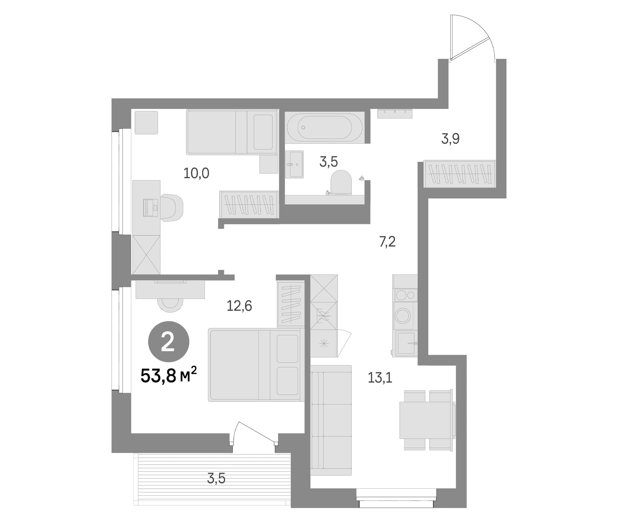 2-комнатная квартира