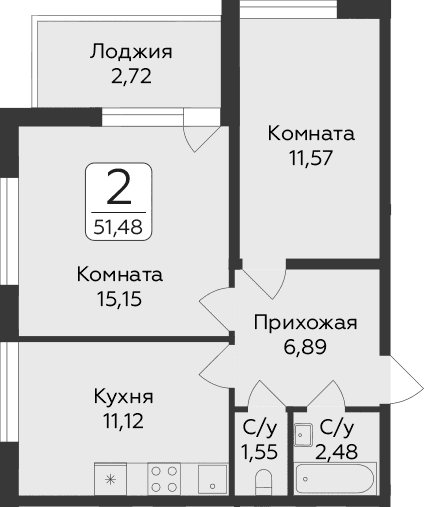 2-комнатная квартира